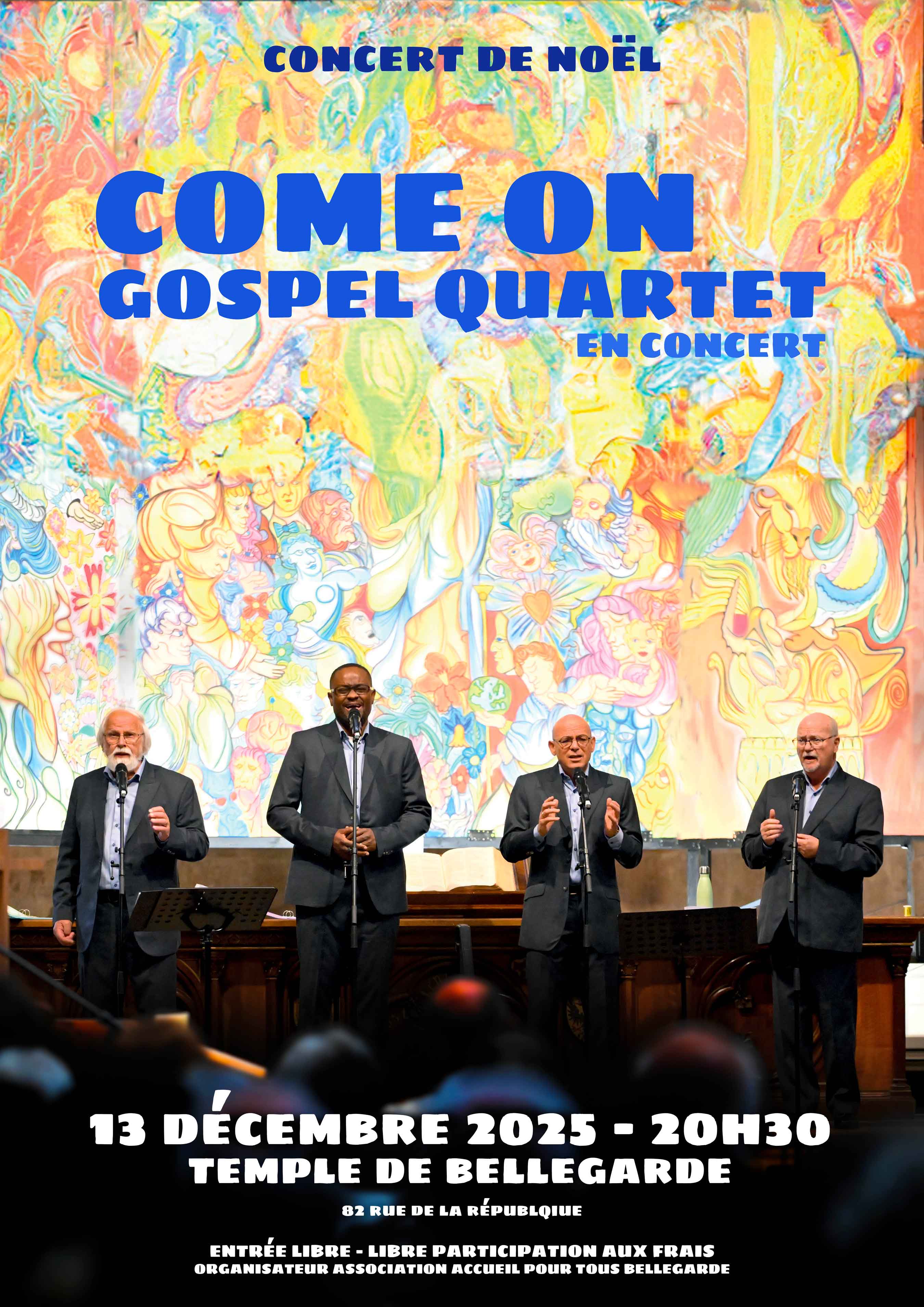 Concert de Noël Come On Gospel Quartet Temple de Bellegarde - 13 décembre 2025 - 20h30